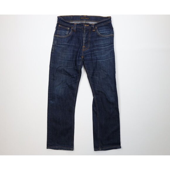 Nudie Jeans Co Mens 30x26 Distressed Average Joe Organic Cotton Button Fly Jeans - Picture 1 of 16
